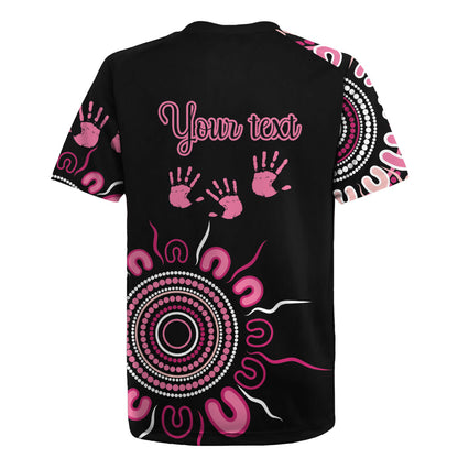 Personalised Aboriginal Pink Ribbons Rugby Jersey Think Pink Butterfly Art Wall Clock Breast Cancer Support