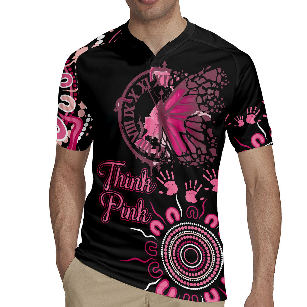 Personalised Aboriginal Pink Ribbons Rugby Jersey Think Pink Butterfly Art Wall Clock Breast Cancer Support