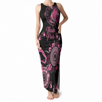 Personalised Aboriginal Pink Ribbons Tank Maxi Dress Think Pink Butterfly Art Wall Clock Breast Cancer Support