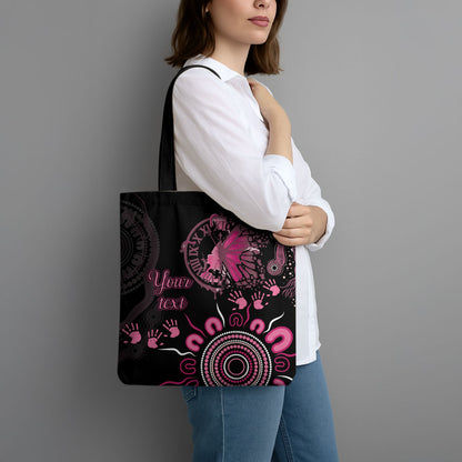 Personalised Aboriginal Pink Ribbons Tote Bag Think Pink Butterfly Art Wall Clock Breast Cancer Support