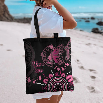 Personalised Aboriginal Pink Ribbons Tote Bag Think Pink Butterfly Art Wall Clock Breast Cancer Support