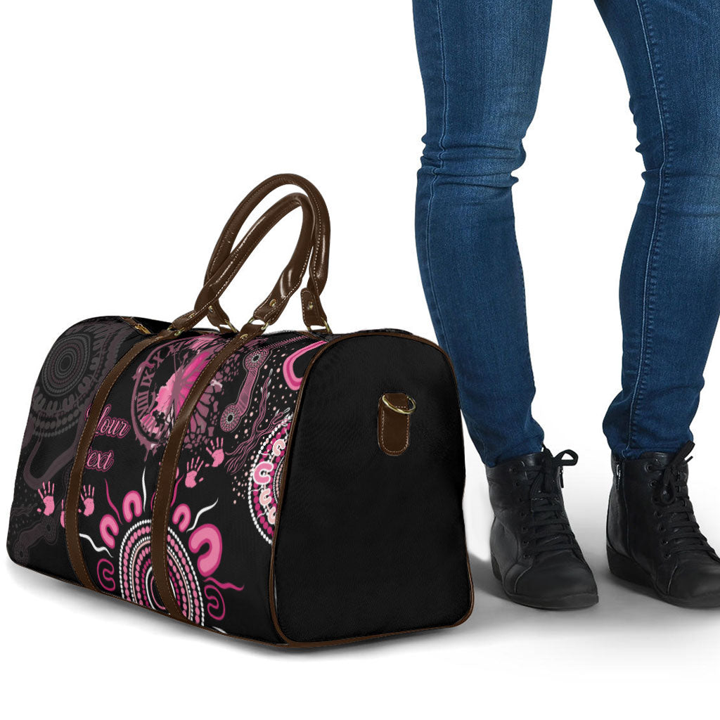 Personalised Aboriginal Pink Ribbons Travel Bag Think Pink Butterfly Art Wall Clock Breast Cancer Support