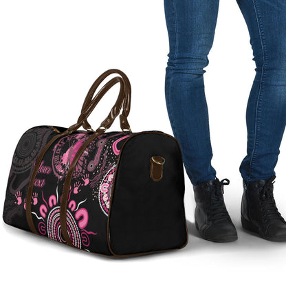 Personalised Aboriginal Pink Ribbons Travel Bag Think Pink Butterfly Art Wall Clock Breast Cancer Support