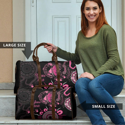 Personalised Aboriginal Pink Ribbons Travel Bag Think Pink Butterfly Art Wall Clock Breast Cancer Support
