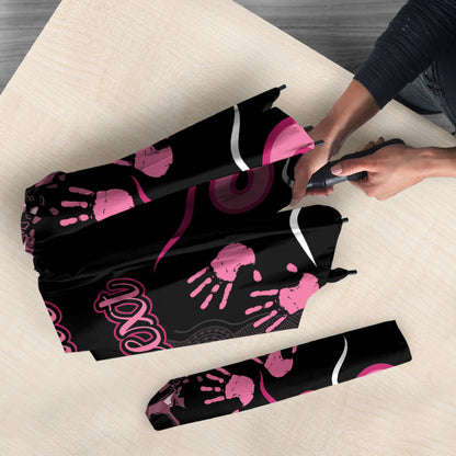 Personalised Aboriginal Pink Ribbons Umbrella Think Pink Butterfly Art Wall Clock Breast Cancer Support