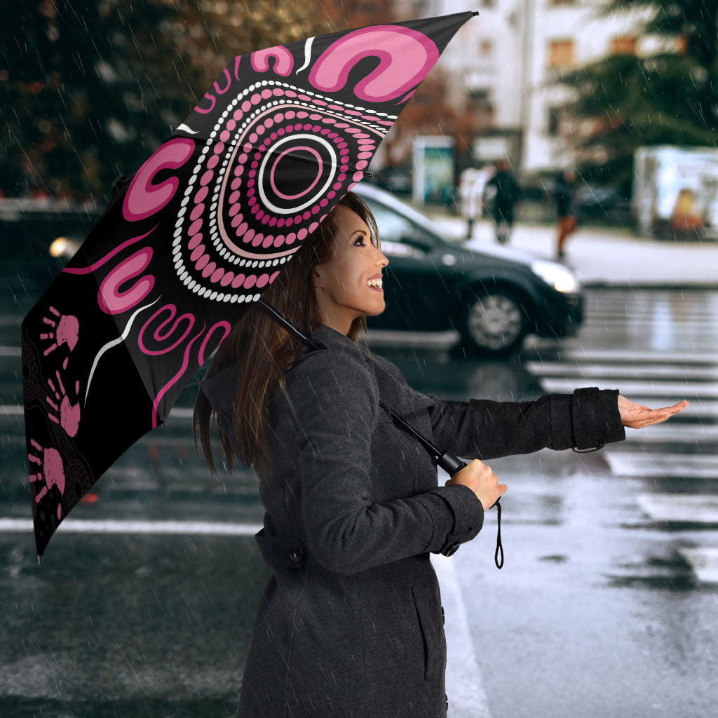 Personalised Aboriginal Pink Ribbons Umbrella Think Pink Butterfly Art Wall Clock Breast Cancer Support