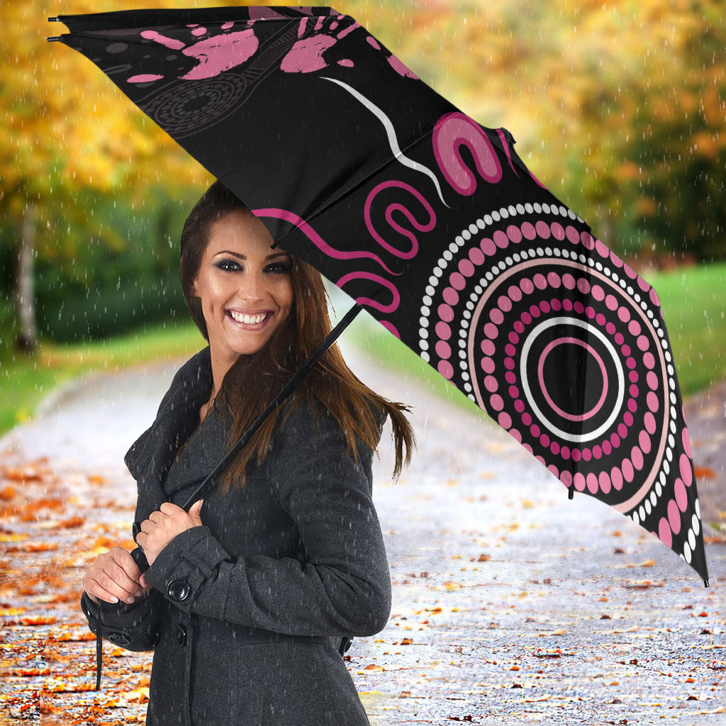 Personalised Aboriginal Pink Ribbons Umbrella Think Pink Butterfly Art Wall Clock Breast Cancer Support