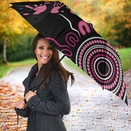 Personalised Aboriginal Pink Ribbons Umbrella Think Pink Butterfly Art Wall Clock Breast Cancer Support