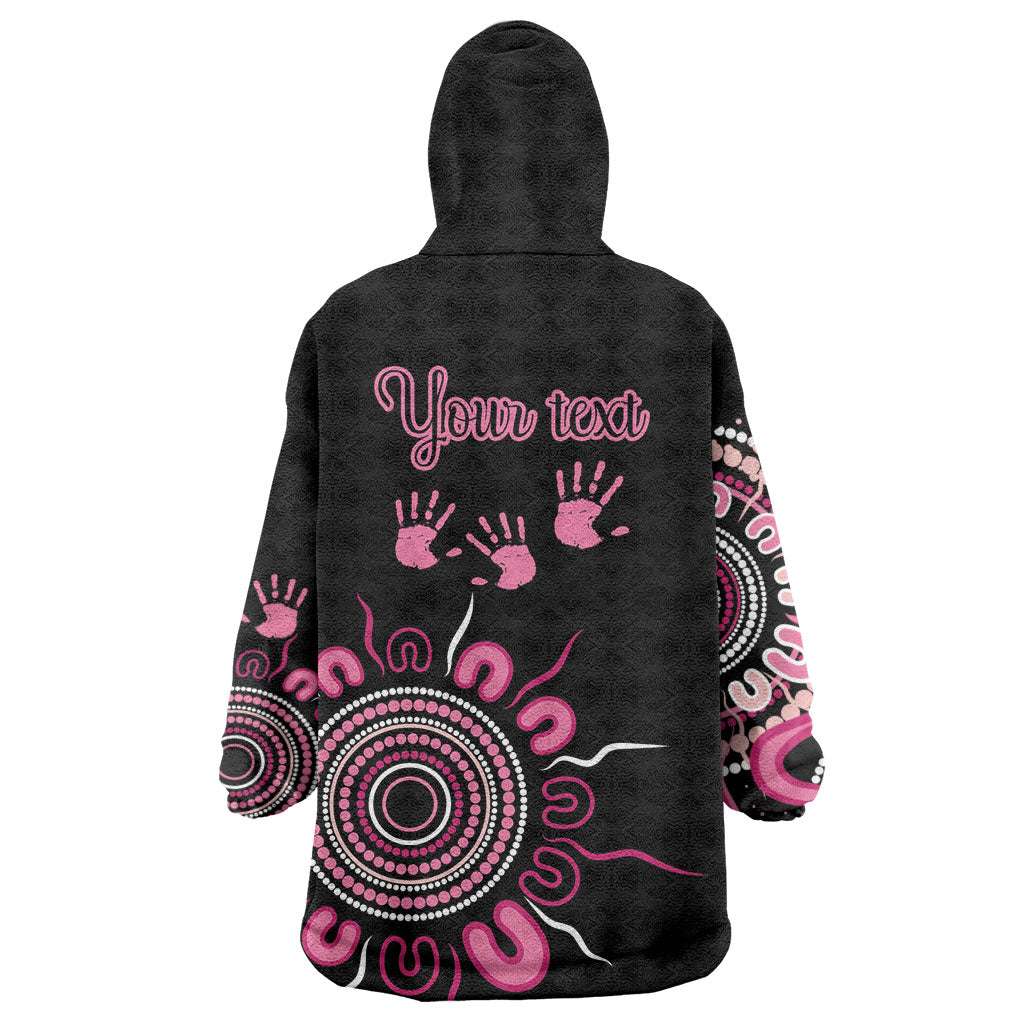 Personalised Aboriginal Pink Ribbons Wearable Blanket Hoodie Think Pink Butterfly Art Wall Clock Breast Cancer Support