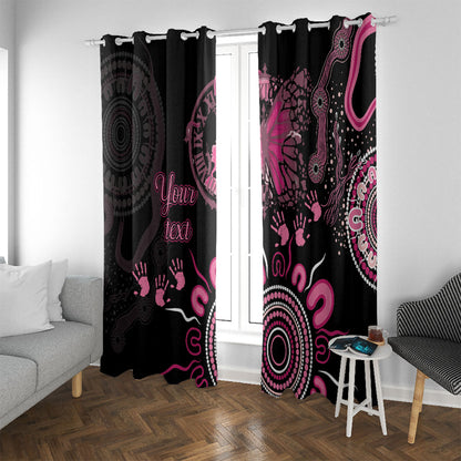 Personalised Aboriginal Pink Ribbons Window Curtain Think Pink Butterfly Art Wall Clock Breast Cancer Support