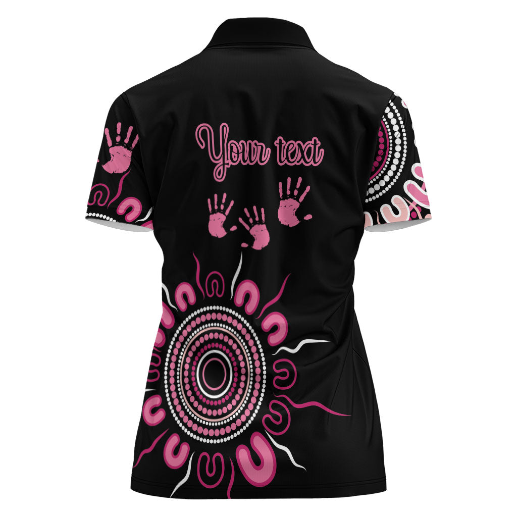 Personalised Aboriginal Pink Ribbons Women Polo Shirt Think Pink Butterfly Art Wall Clock Breast Cancer Support