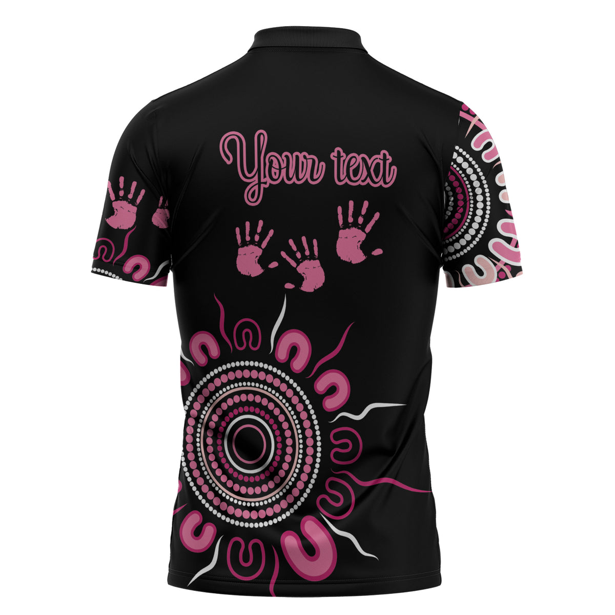 Personalised Aboriginal Pink Ribbons Zipper Polo Shirt Think Pink Butterfly Art Wall Clock Breast Cancer Support