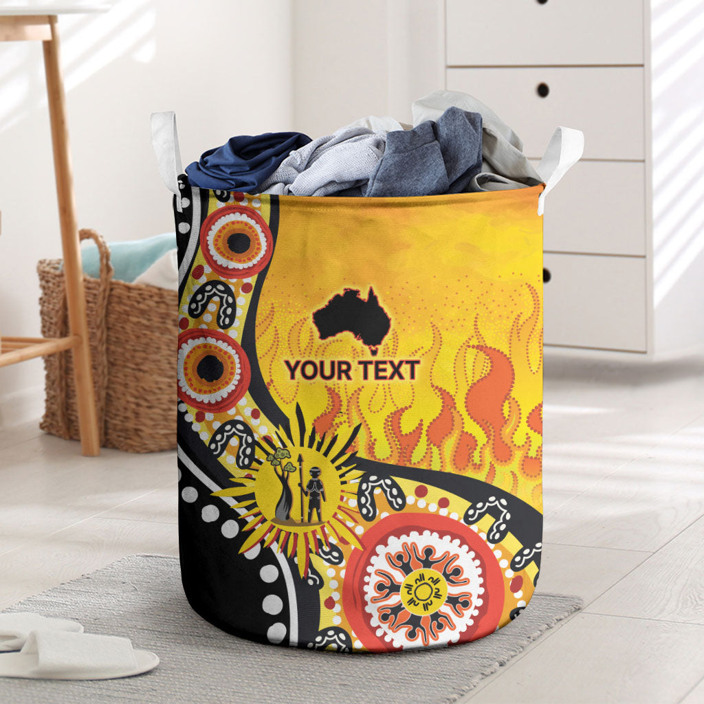 Australia Bushfire Aboriginal Personalised Laundry Basket Bush Fire Dreaming