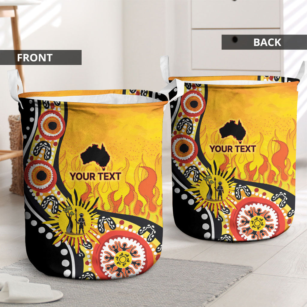 Australia Bushfire Aboriginal Personalised Laundry Basket Bush Fire Dreaming