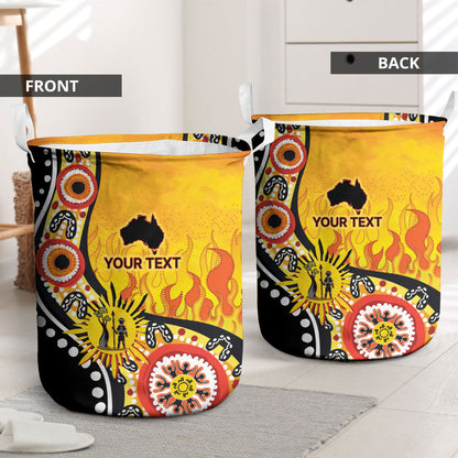 Australia Bushfire Aboriginal Personalised Laundry Basket Bush Fire Dreaming