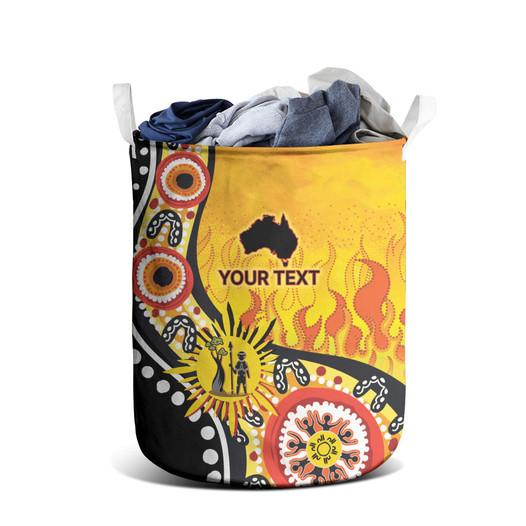 Australia Bushfire Aboriginal Personalised Laundry Basket Bush Fire Dreaming