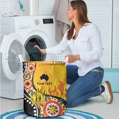 Australia Bushfire Aboriginal Personalised Laundry Basket Bush Fire Dreaming