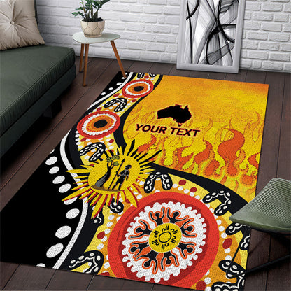 Australia Bushfire Aboriginal Personalised Area Rug Bush Fire Dreaming