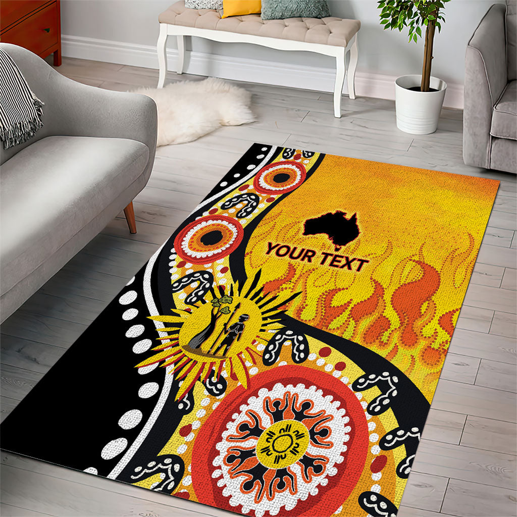 Australia Bushfire Aboriginal Personalised Area Rug Bush Fire Dreaming