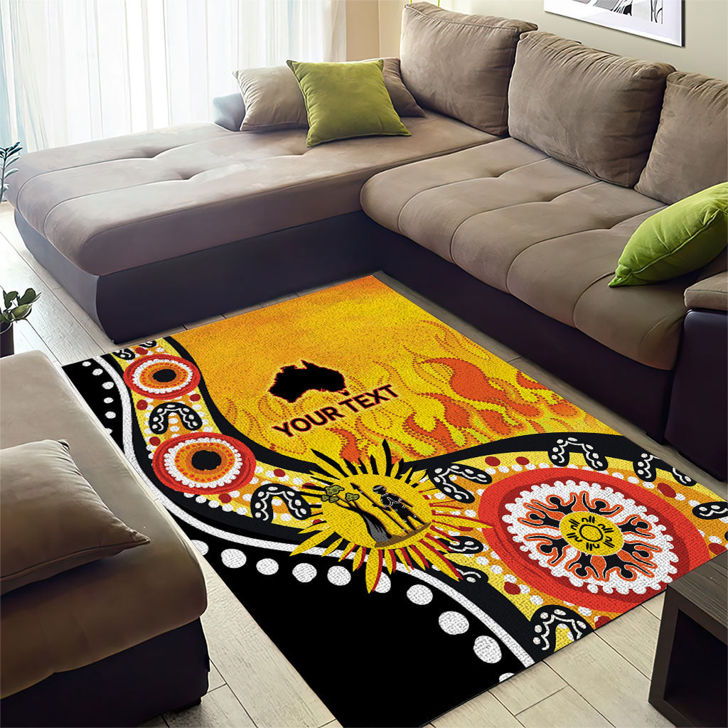 Australia Bushfire Aboriginal Personalised Area Rug Bush Fire Dreaming