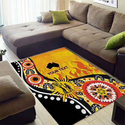 Australia Bushfire Aboriginal Personalised Area Rug Bush Fire Dreaming