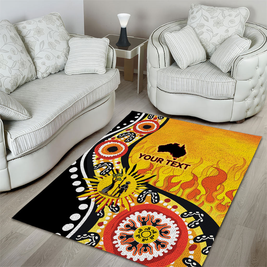 Australia Bushfire Aboriginal Personalised Area Rug Bush Fire Dreaming