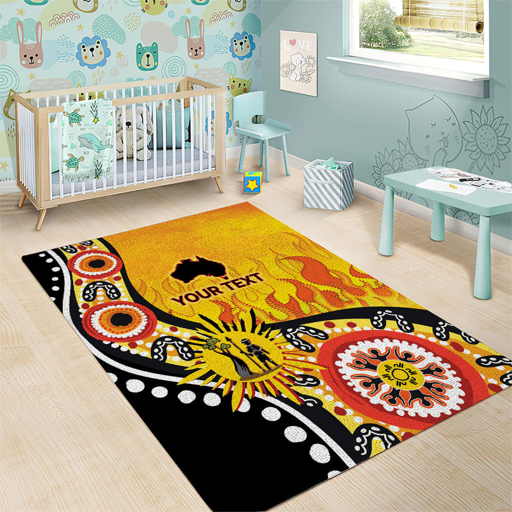 Australia Bushfire Aboriginal Personalised Area Rug Bush Fire Dreaming