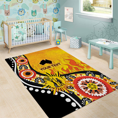 Australia Bushfire Aboriginal Personalised Area Rug Bush Fire Dreaming