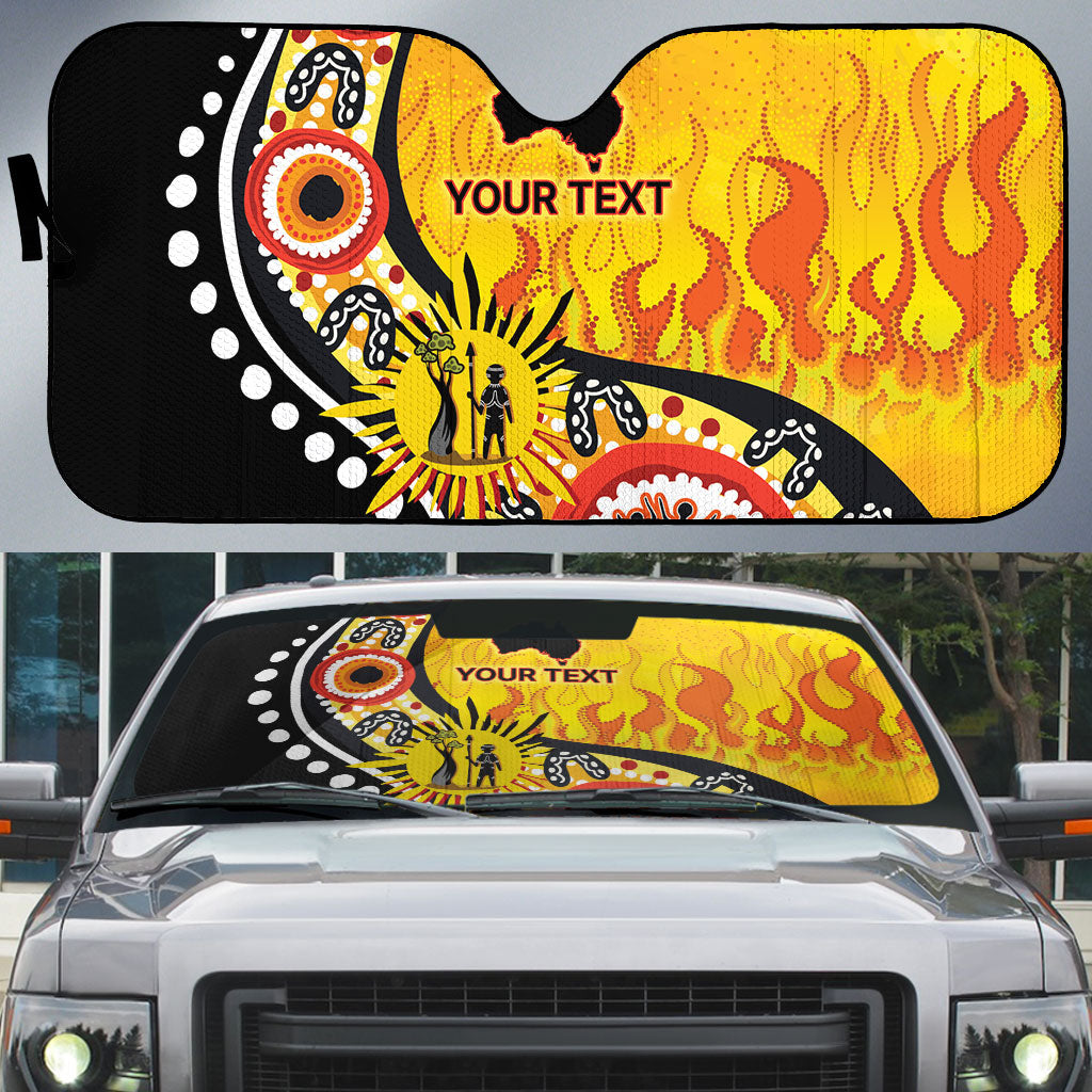 Australia Bushfire Aboriginal Personalised Auto Sun Shade Bush Fire Dreaming