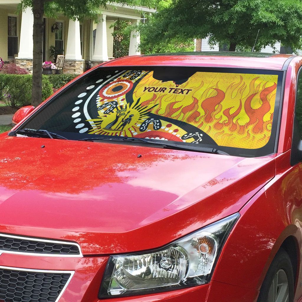 Australia Bushfire Aboriginal Personalised Auto Sun Shade Bush Fire Dreaming