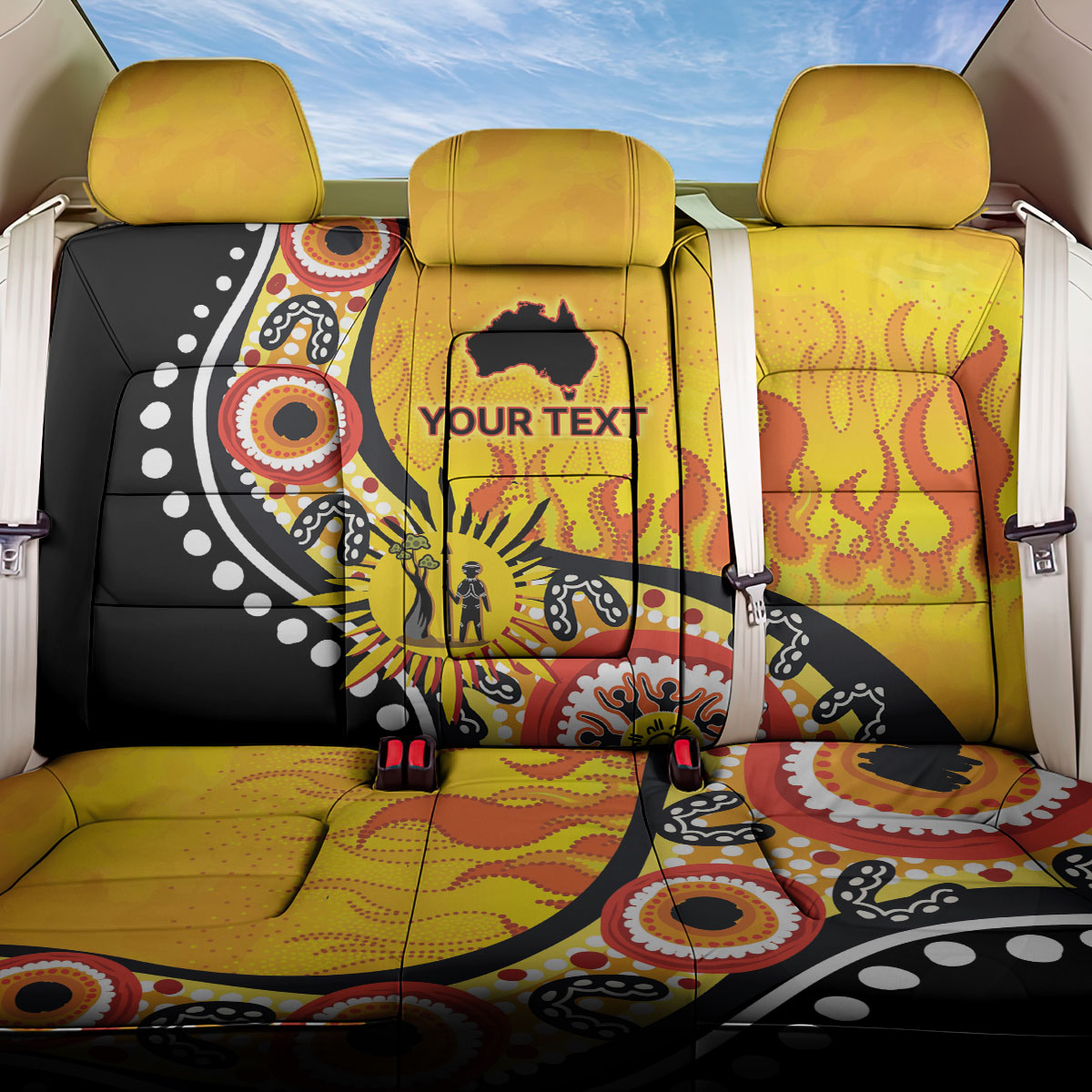 Australia Bushfire Aboriginal Personalised Back Car Seat Cover Bush Fire Dreaming