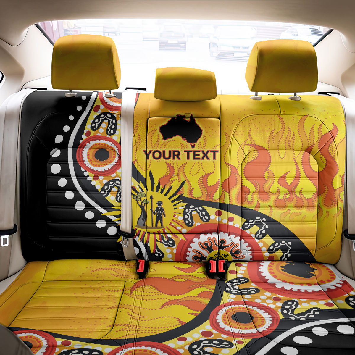 Australia Bushfire Aboriginal Personalised Back Car Seat Cover Bush Fire Dreaming
