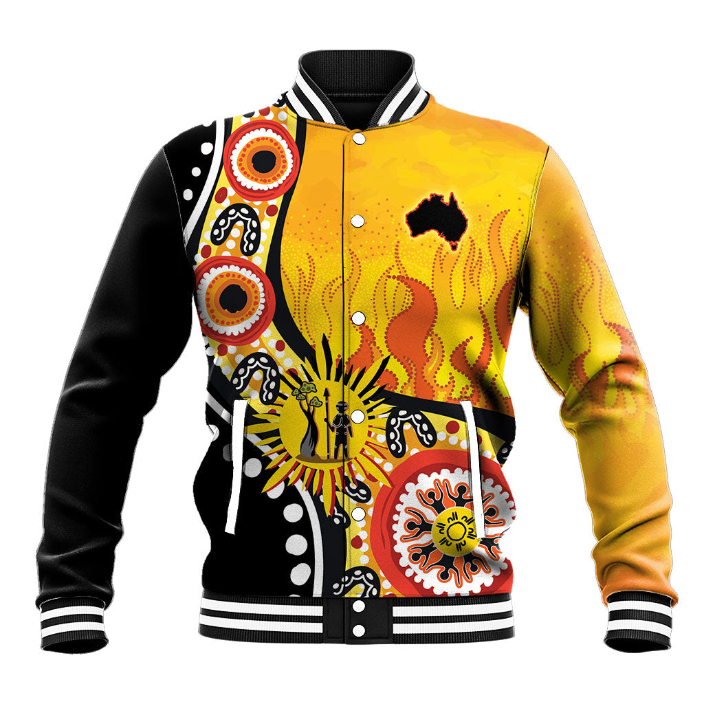 Australia Bushfire Aboriginal Personalised Baseball Jacket Bush Fire Dreaming