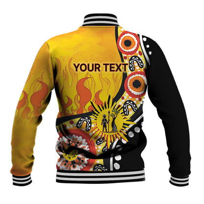 Australia Bushfire Aboriginal Personalised Baseball Jacket Bush Fire Dreaming