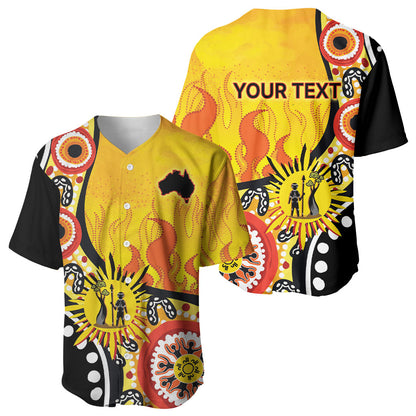 Australia Bushfire Aboriginal Personalised Baseball Jersey Bush Fire Dreaming