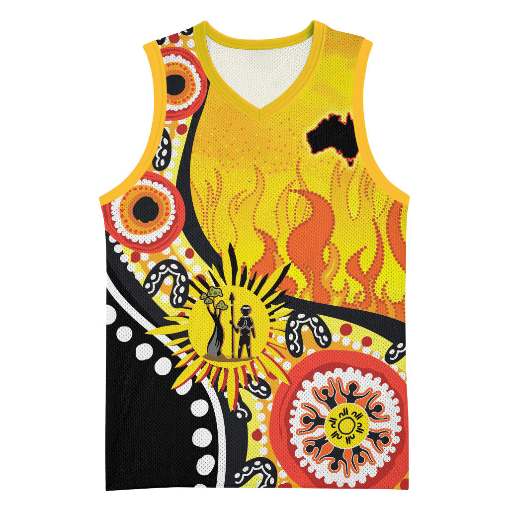 Australia Bushfire Aboriginal Personalised Basketball Jersey Bush Fire Dreaming