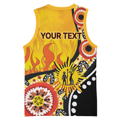 Australia Bushfire Aboriginal Personalised Basketball Jersey Bush Fire Dreaming