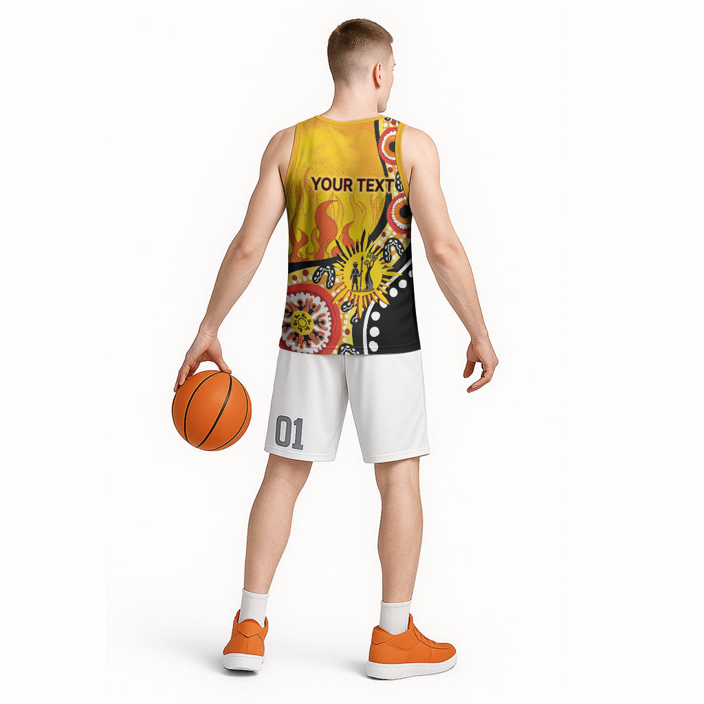 Australia Bushfire Aboriginal Personalised Basketball Jersey Bush Fire Dreaming