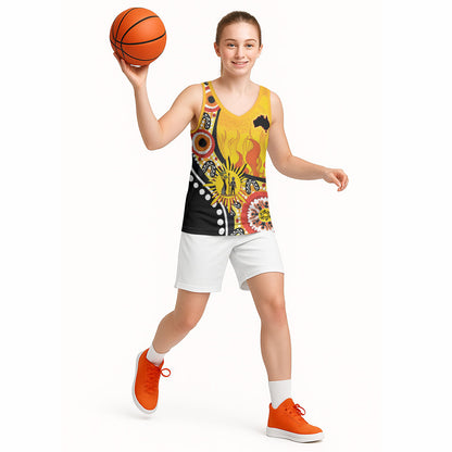 Australia Bushfire Aboriginal Personalised Basketball Jersey Bush Fire Dreaming