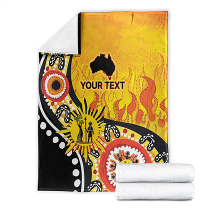 Australia Bushfire Aboriginal Personalised Blanket Bush Fire Dreaming