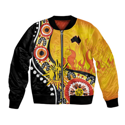 Australia Bushfire Aboriginal Personalised Bomber Jacket Bush Fire Dreaming