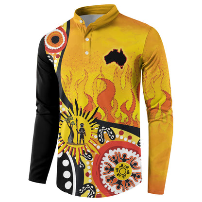 Australia Bushfire Aboriginal Personalised Button Sweatshirt Bush Fire Dreaming