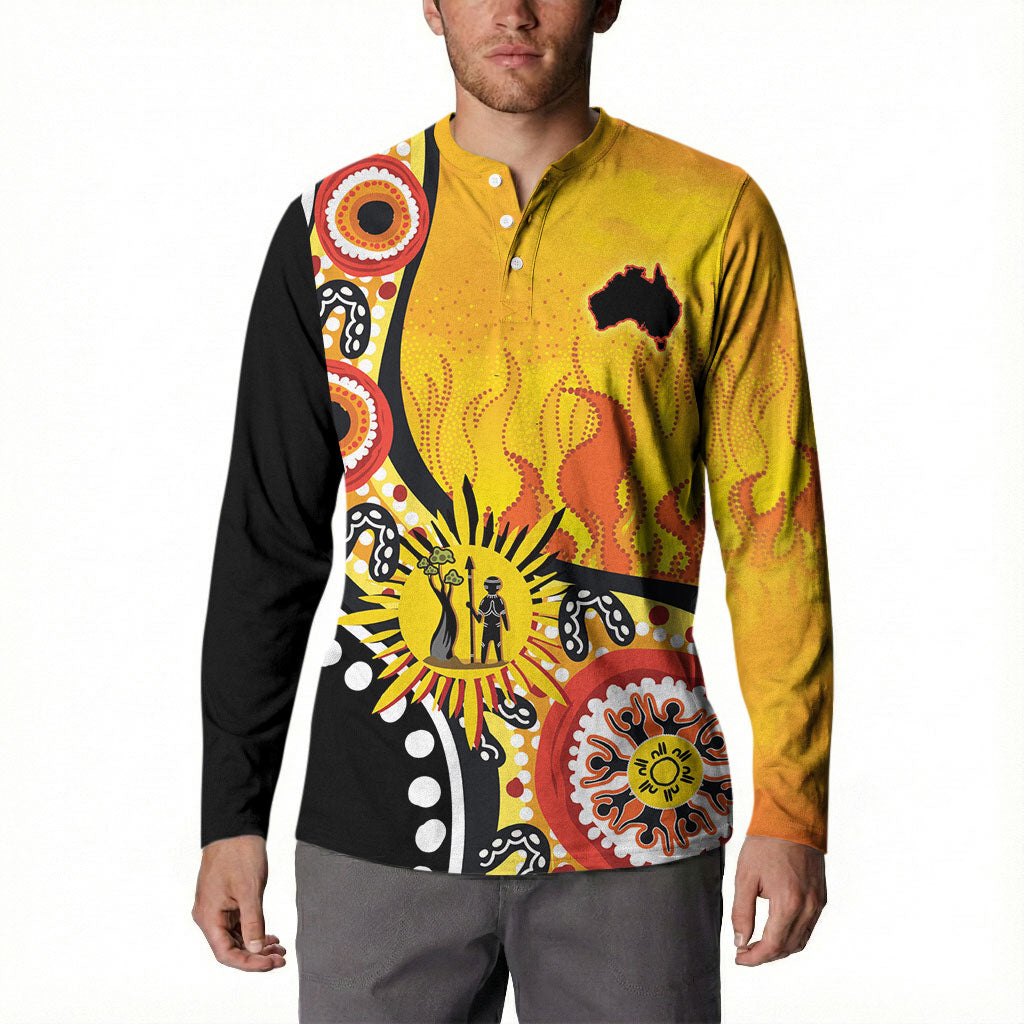 Australia Bushfire Aboriginal Personalised Button Sweatshirt Bush Fire Dreaming