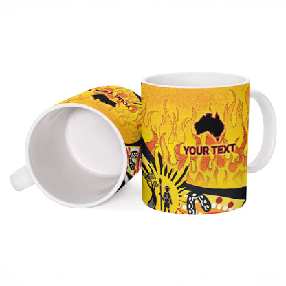 Australia Bushfire Aboriginal Personalised Ceramic Mug Bush Fire Dreaming