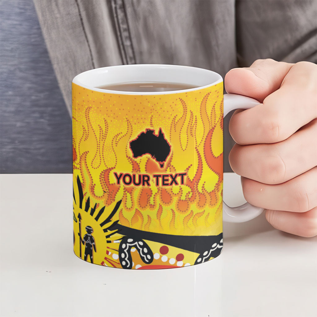Australia Bushfire Aboriginal Personalised Ceramic Mug Bush Fire Dreaming