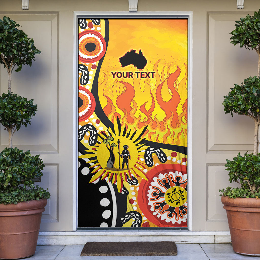 Australia Bushfire Aboriginal Personalised Door Cover Bush Fire Dreaming