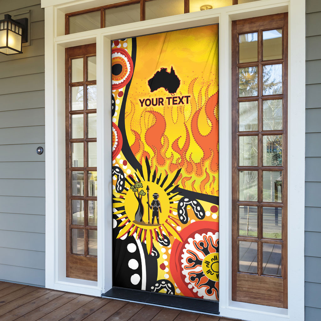 Australia Bushfire Aboriginal Personalised Door Cover Bush Fire Dreaming