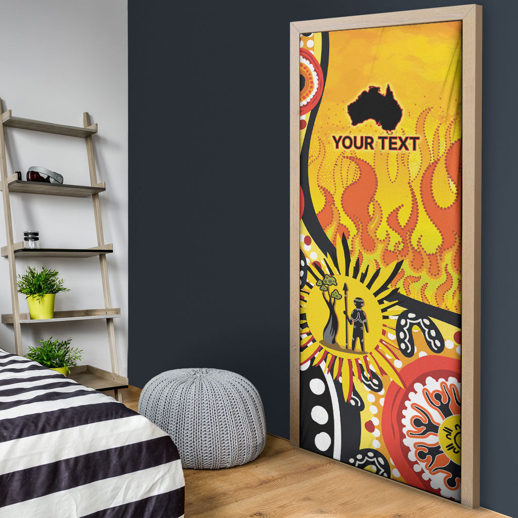Australia Bushfire Aboriginal Personalised Door Cover Bush Fire Dreaming