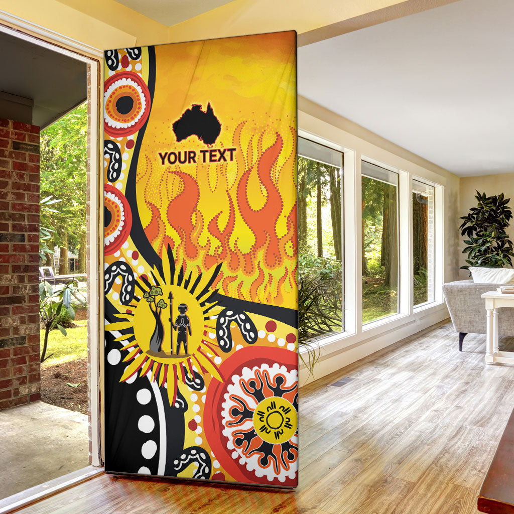 Australia Bushfire Aboriginal Personalised Door Cover Bush Fire Dreaming