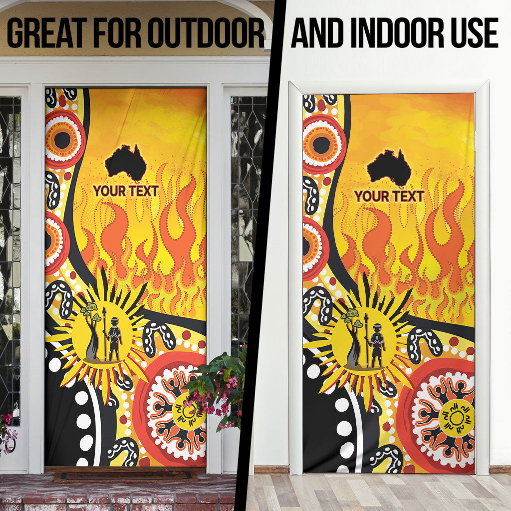 Australia Bushfire Aboriginal Personalised Door Cover Bush Fire Dreaming